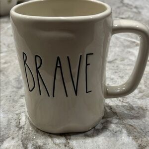 Rae Dunn Cream 'Brave' Mug